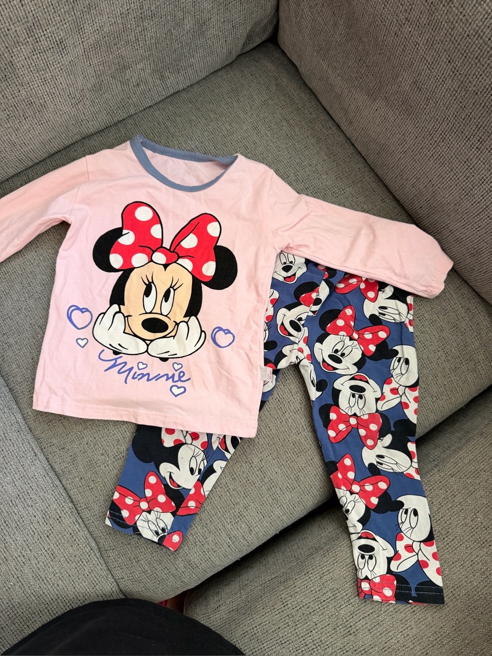 Disney Minnie Mouse Pink and Blue Pajama Set